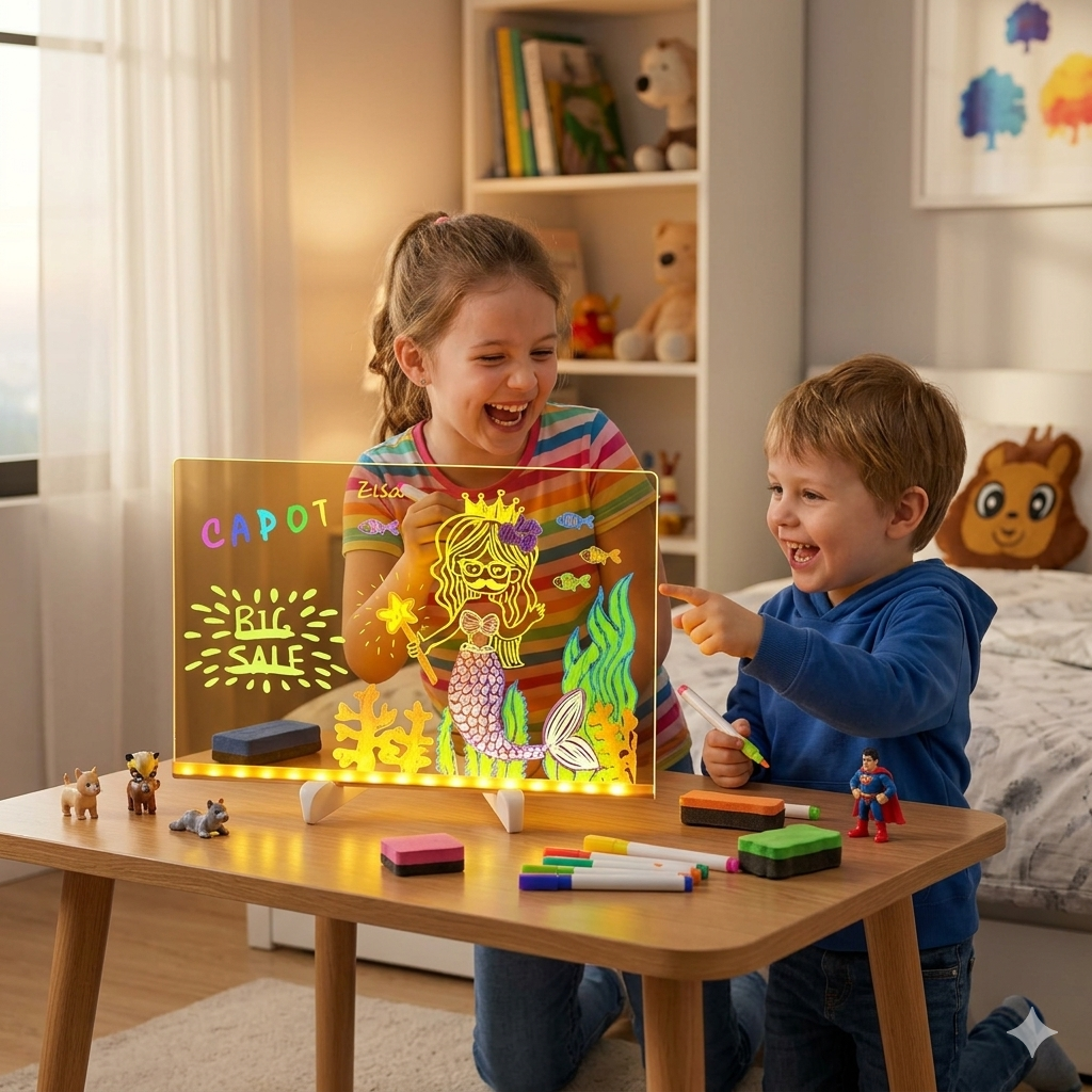 Pizarra Mágica Luminosa LED Escribe, Dibuja y Decora